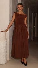 Immy Midi Dress - Brown