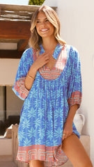 Boheme Mini Dress - Vacay Print