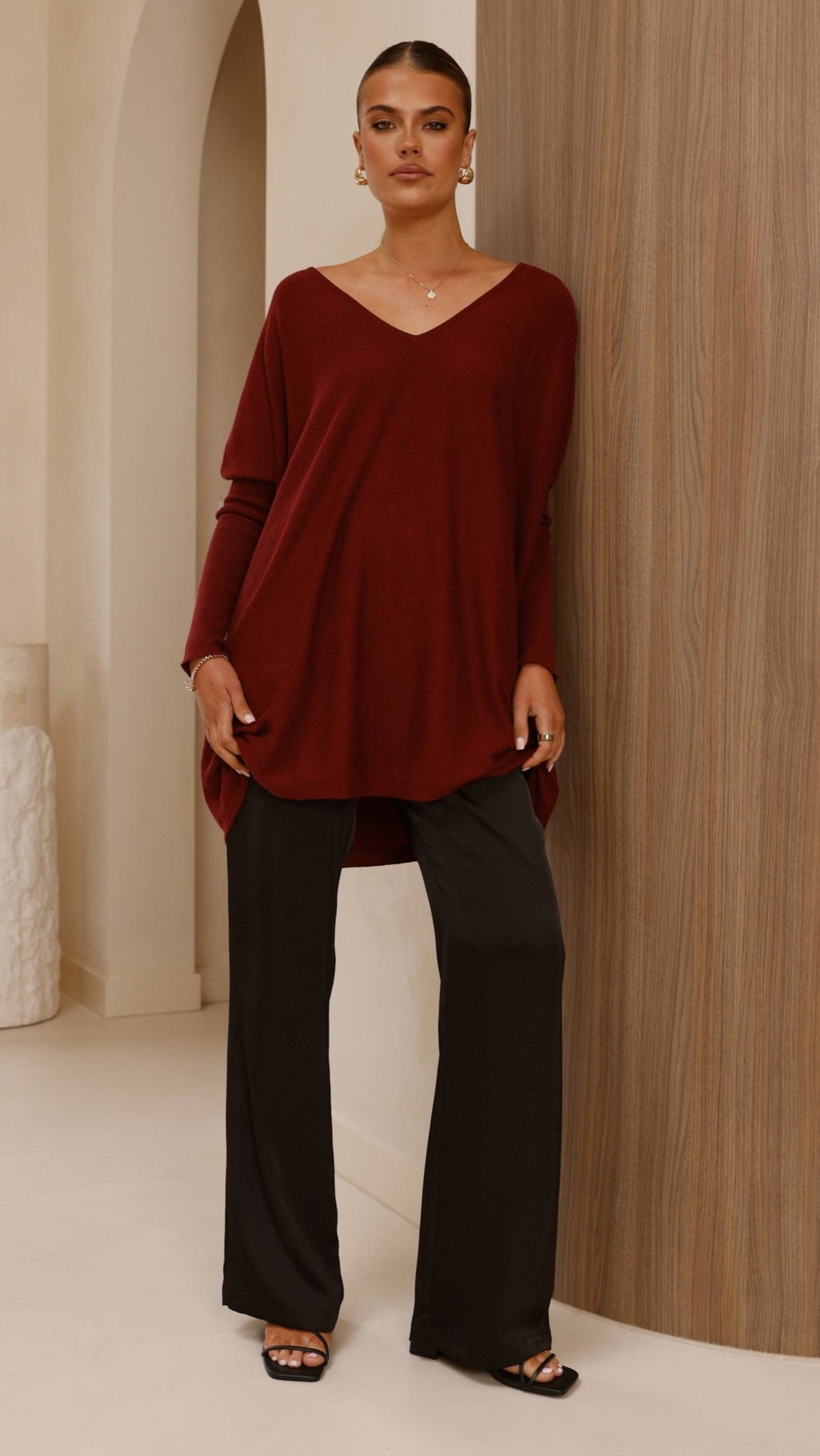 Amalia Knit Top - Burgundy