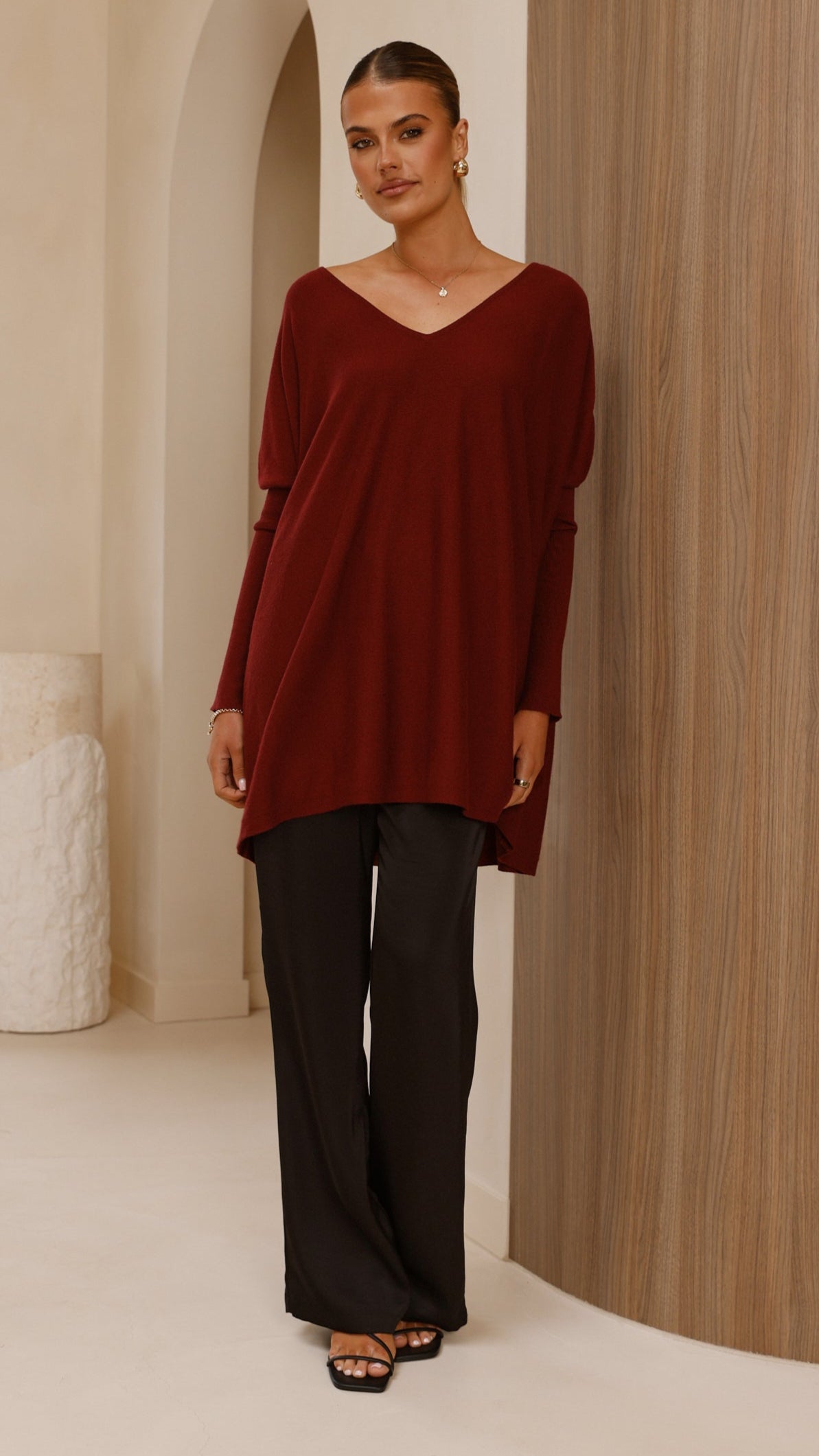 Amalia Knit Top - Burgundy