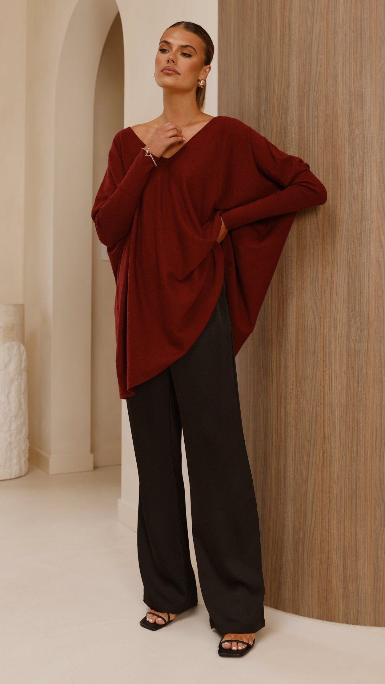 Amalia Knit Top - Burgundy