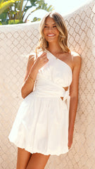 Jaya One Shoulder Mini Dress - White