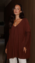 Amalia Knit Top - Chocolate