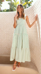 Laylah Maxi Dress - Green Stripe