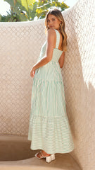 Laylah Maxi Dress - Green Stripe