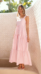 Laylah Maxi Dress - Red Stripe
