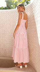 Laylah Maxi Dress - Red Stripe