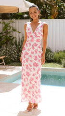 Kamala Maxi Dress - Pink Floral