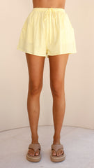 Jamie Long Sleeve Top and Shorts Set - Pink/Yellow