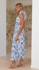 Galilhai Maxi Dress - Blue Floral