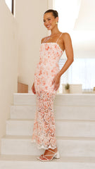 Kalista Maxi Dress - Orange Floral