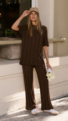 Bayu Knit Pants - Brown