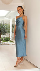Josephina Midi Dress - Steel Blue