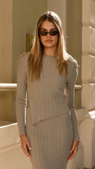 Isla Long Sleeve Top - Khaki