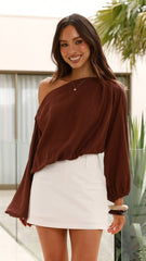 Katara Off Shoulder Top - Chocolate