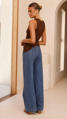 Adamaris Asymmetrical Top - Chocolate