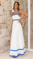 Daleyza Maxi Dress - White / Blue