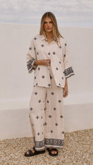 Deni Pants - Beige/Black