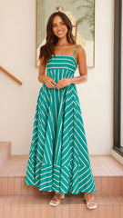 Kaethe Maxi Dress - Green Stripe