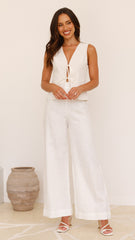 Alisa Tie Vest - Light Beige
