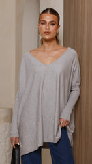 Amalia Knit Top - Grey