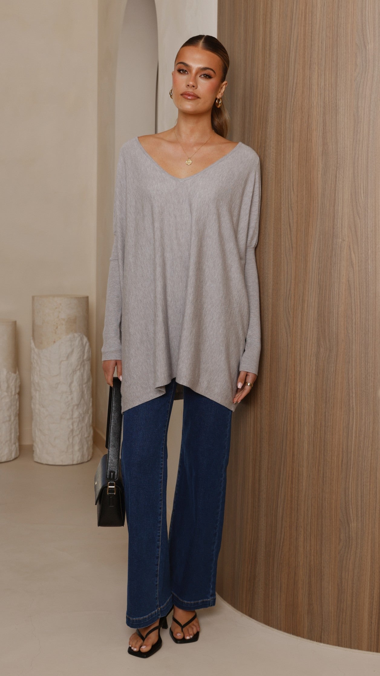Amalia Knit Top - Grey