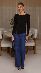 Addison Long Sleeve Top - Black