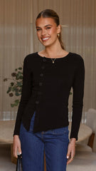Addison Long Sleeve Top - Black