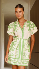 Laraine Mini Skirt - Sage / Cream