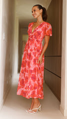 Ilah Maxi Dress - Red/Pink