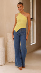 Alyssia One Shoulder Top - Yellow