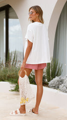 Amalfi Top and Shorts Set - Gingham Mango