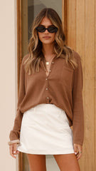 Klara Knitted Shirt - Caramel