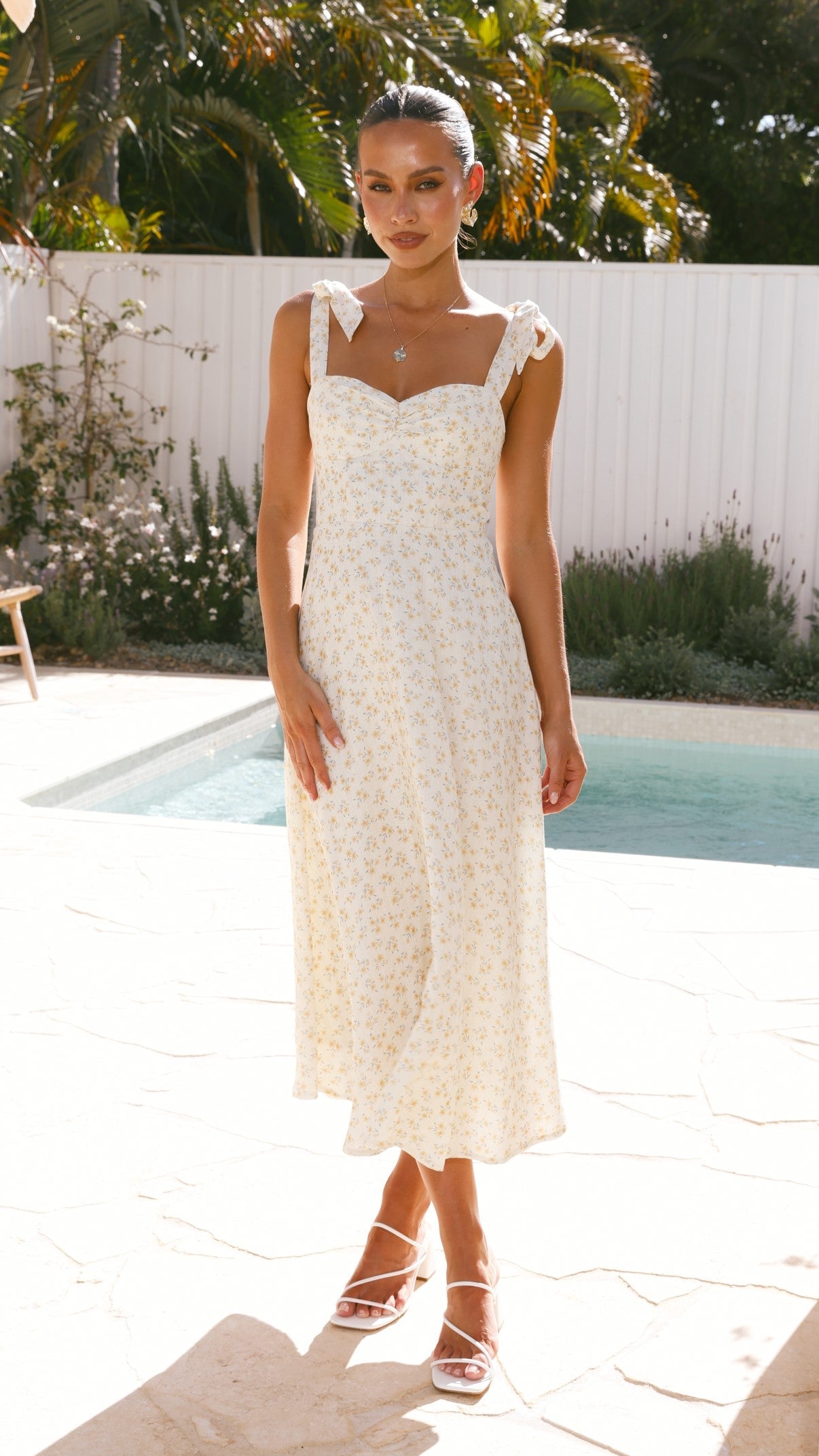 Blakely Midi Dress - Lemon Floral
