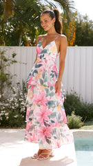 Kelli Maxi Dress - White Floral