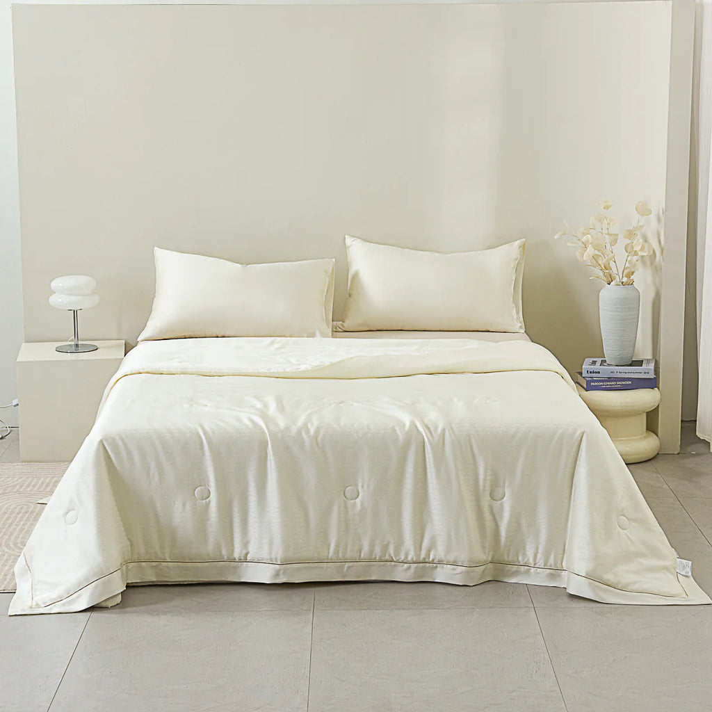 Lily White Tencel™ Jacquard Light Comforter