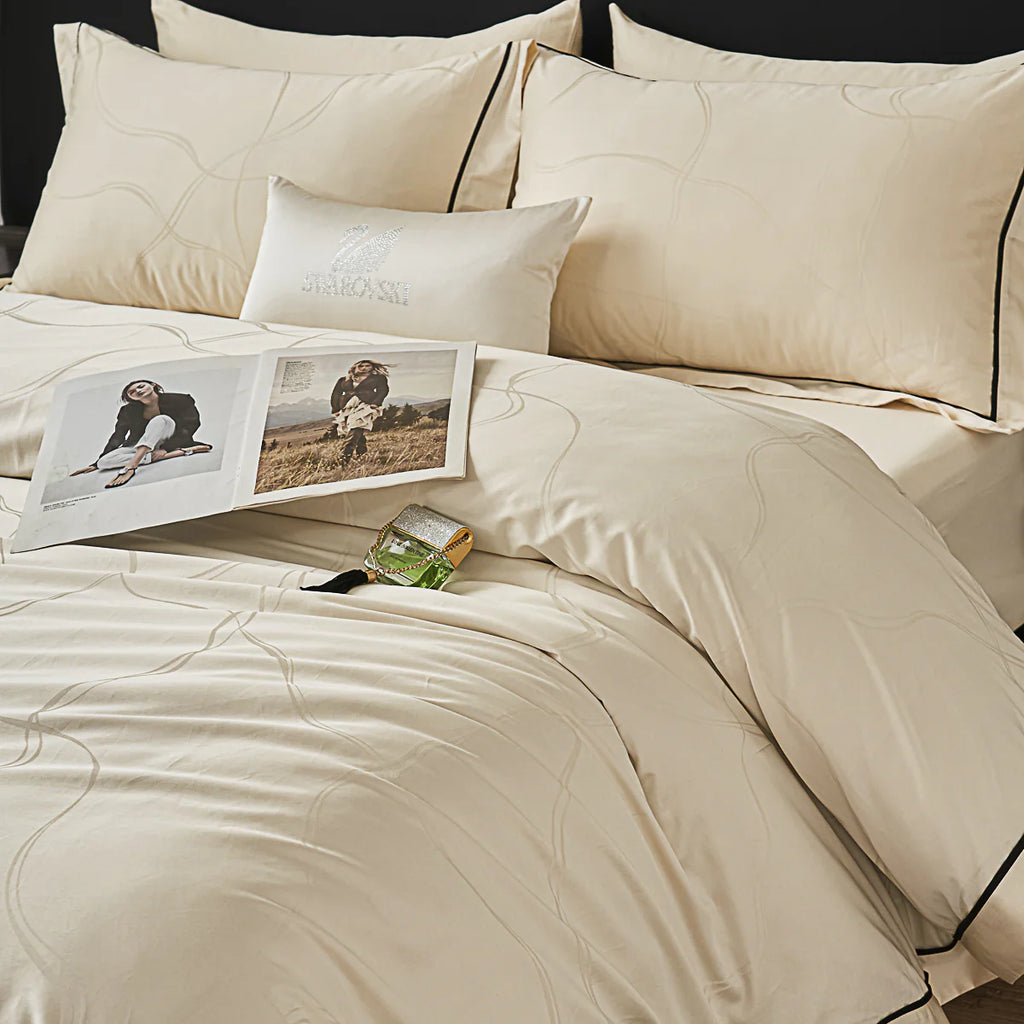 Memos Jacquard Premium Cotton Fitted Sheet Set