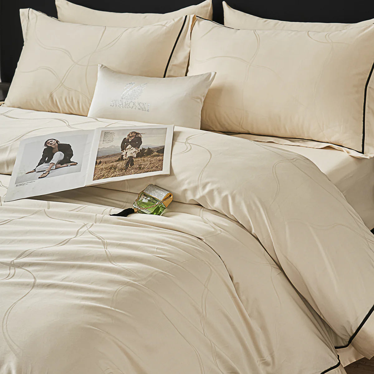 Memos Jacquard Premium Cotton Fitted Sheet Set