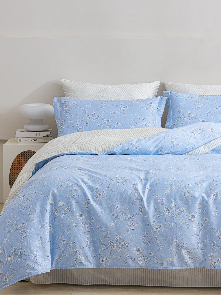 Aria Cotton Bedskirt Duvet Cover Set