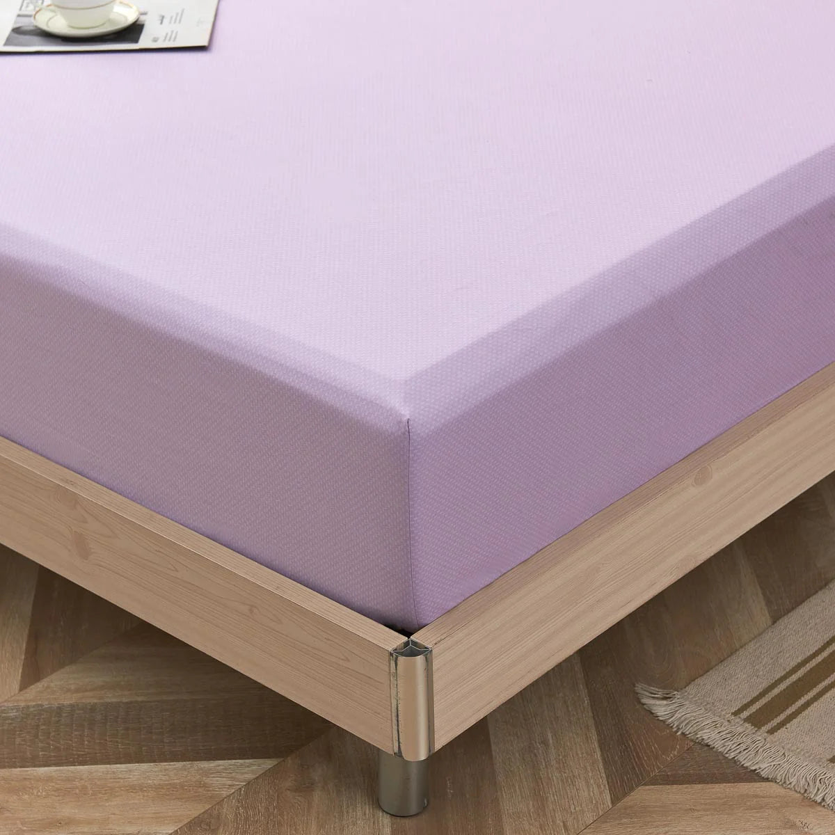 Theta Lilac Purple Pattern Cotton Fitted Sheet