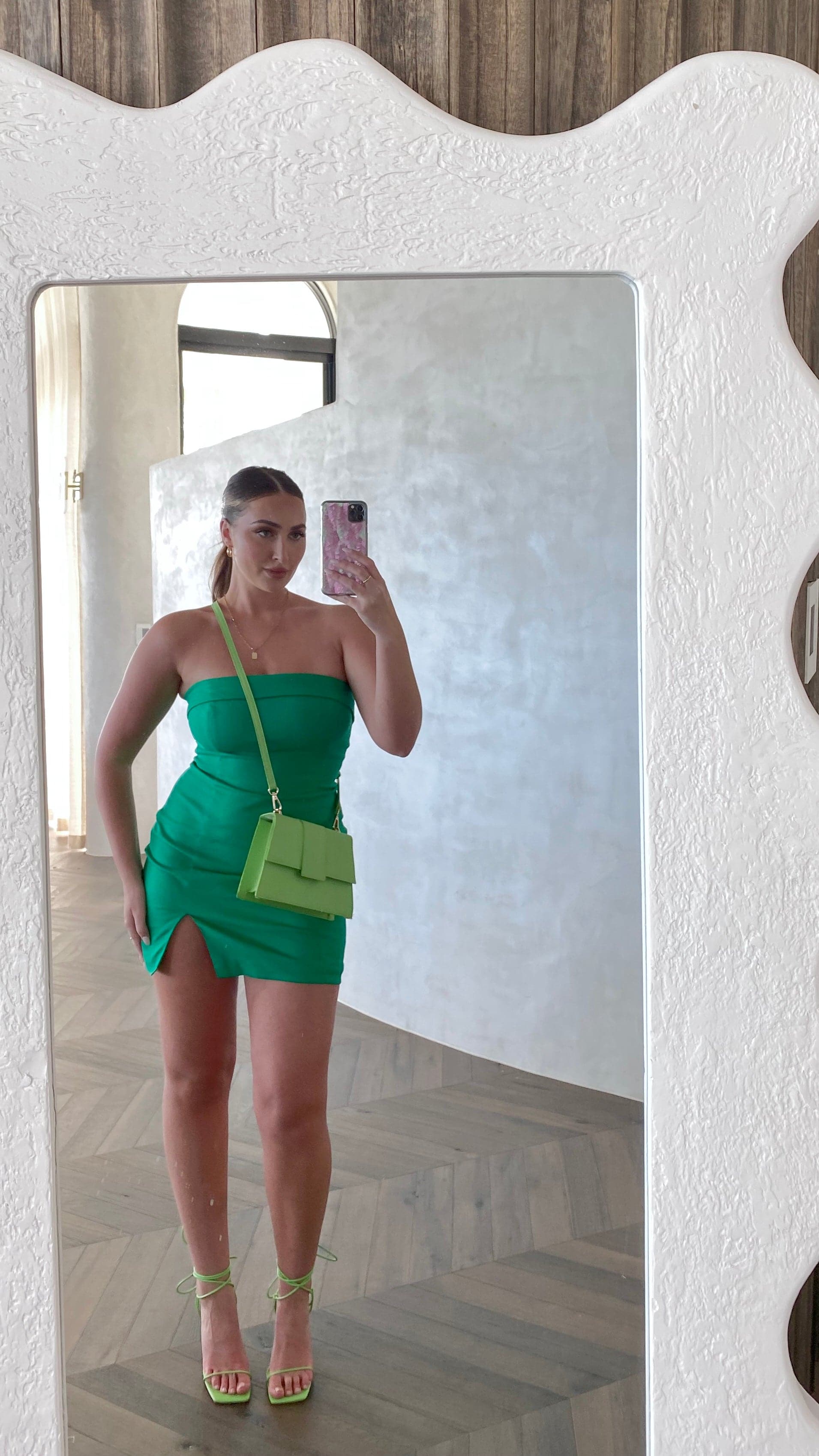 Crystal Mini Dress - Emerald