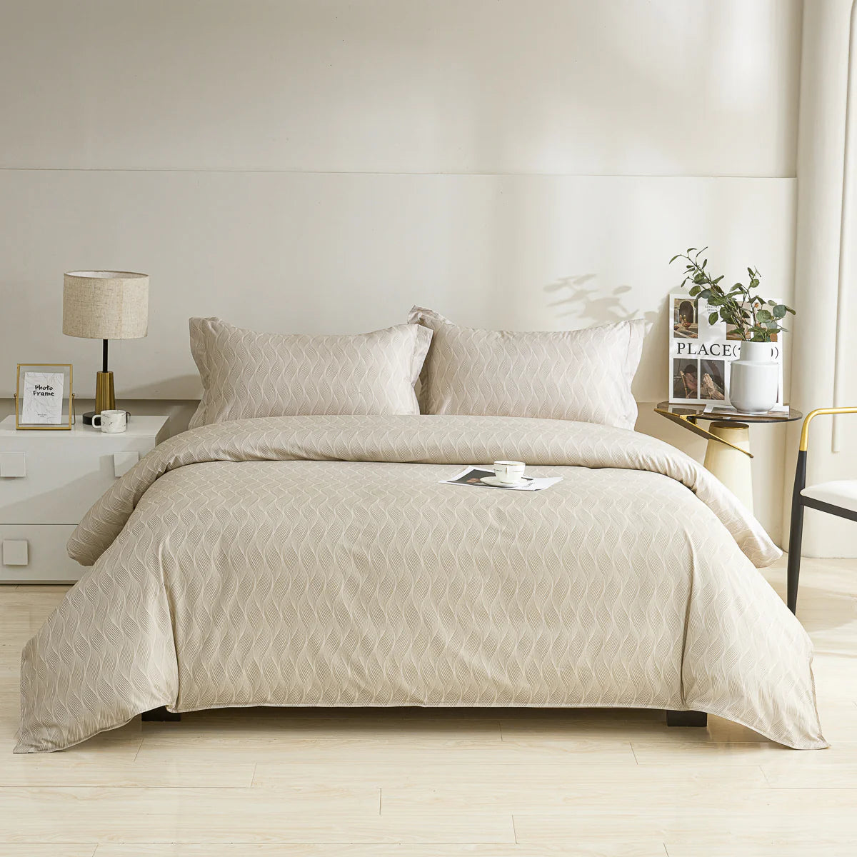 Kamoo Cotton Fitted Sheet Duvet Cover Set