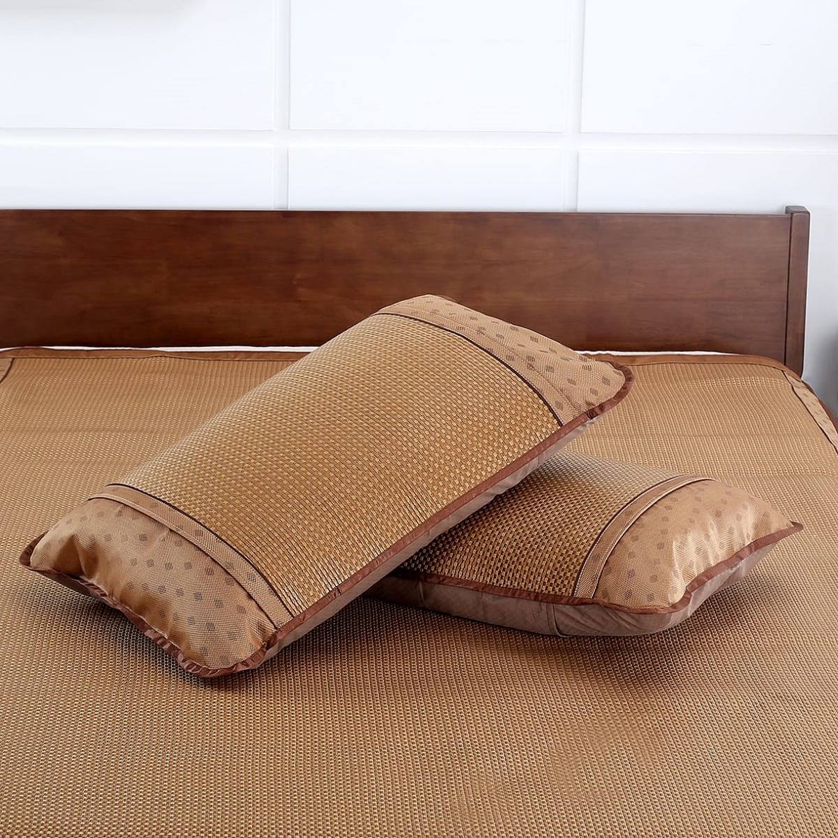 Plaid Bing Si Rattan Pillow Sham