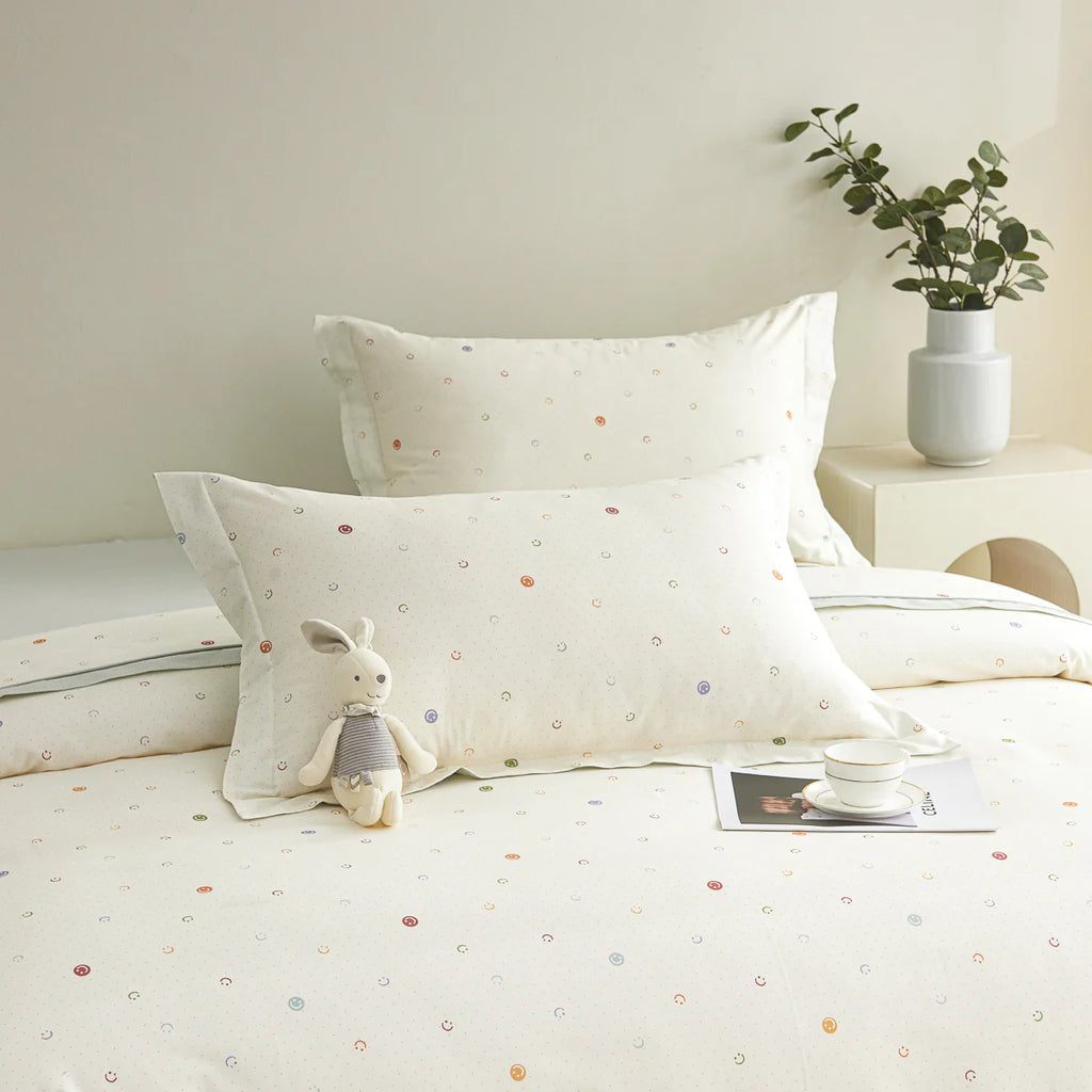 Smizen Cotton Fitted Sheet Duvet Cover Set