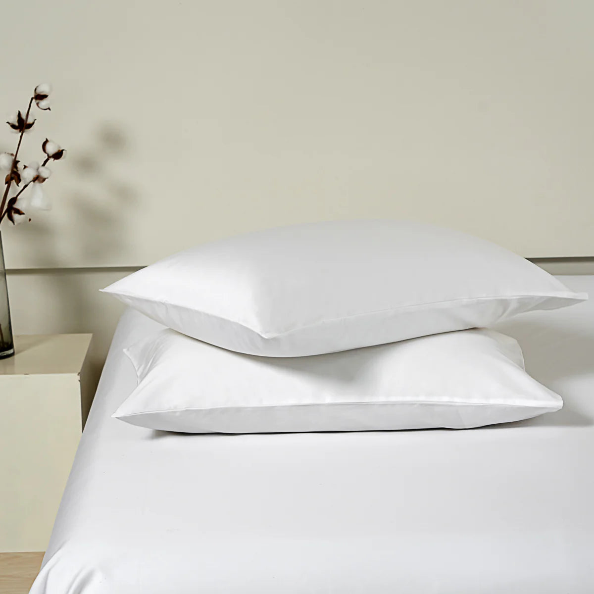 Snowflake White Premium Cotton Standard Pillow Sham x2p