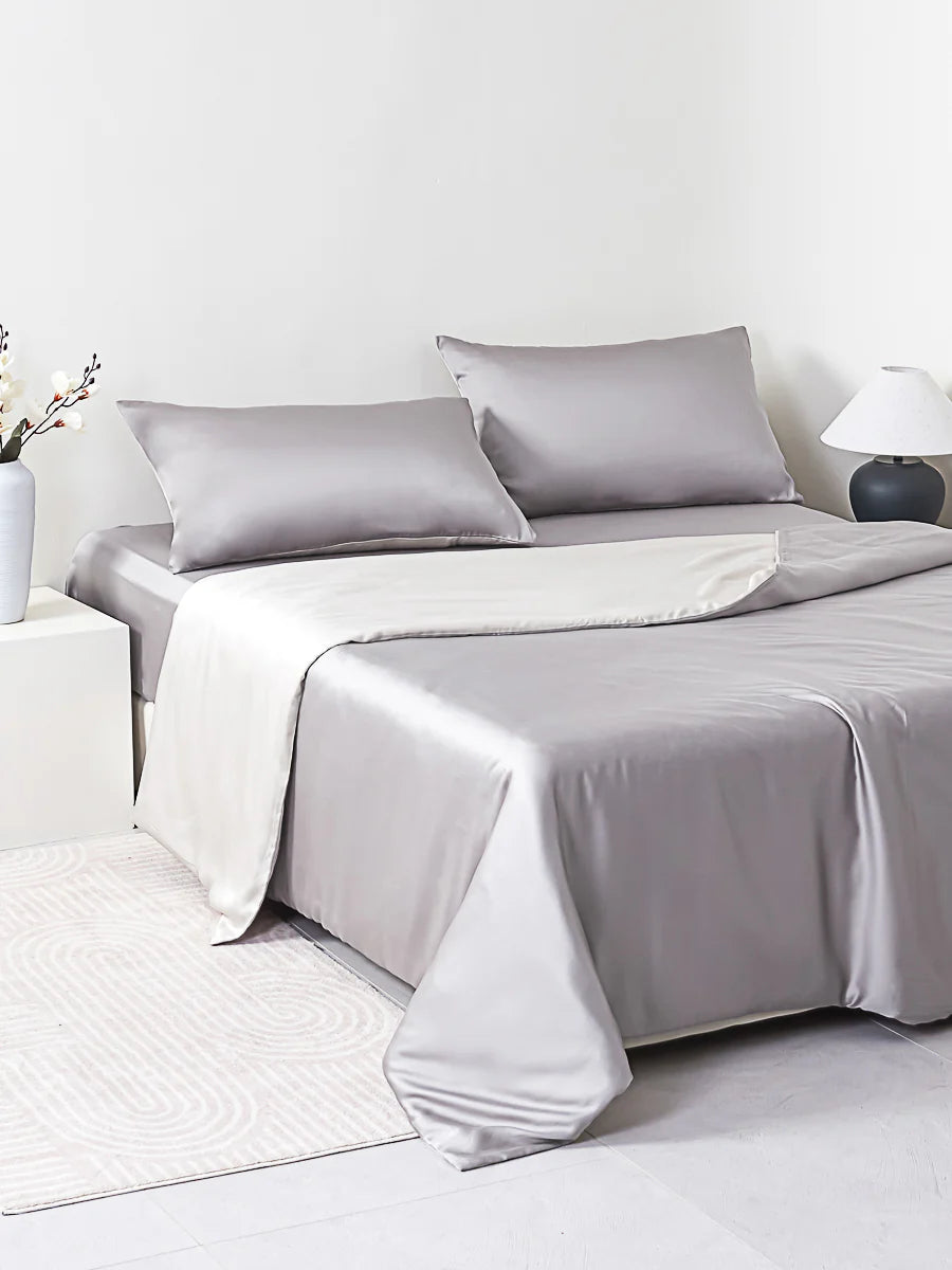 Cloudy Gray Tencel™ Fitted Sheet Set