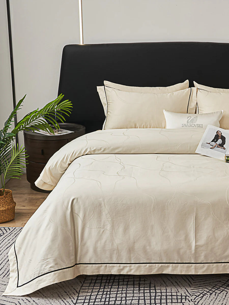 Memos Jacquard Premium Cotton Fitted Sheet Set