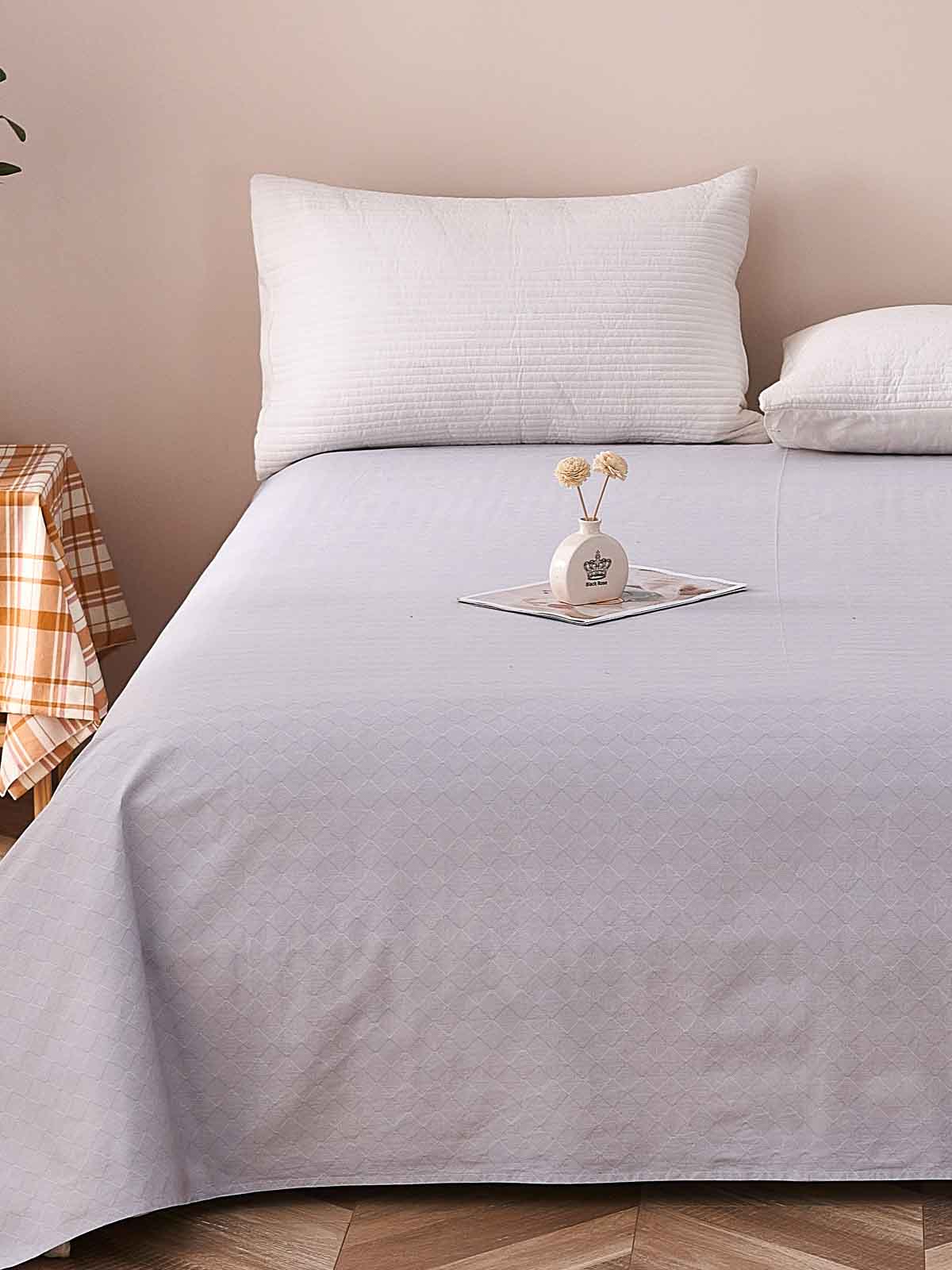 Alpha-Glacier Gray Cotton Flat Sheet