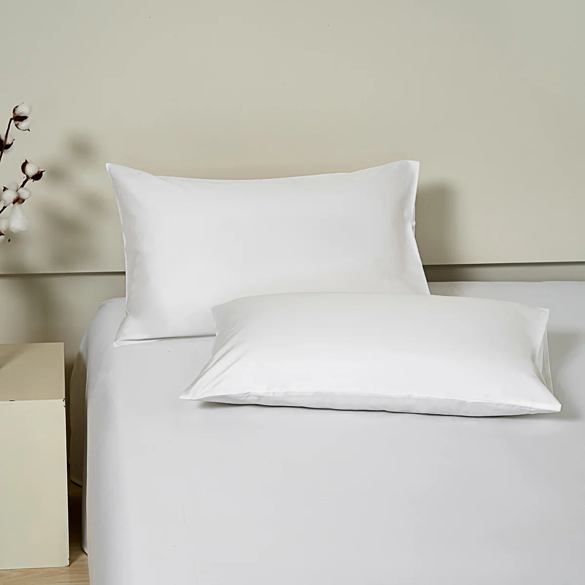 Snowflake White Premium Cotton Standard Pillow Sham x2p