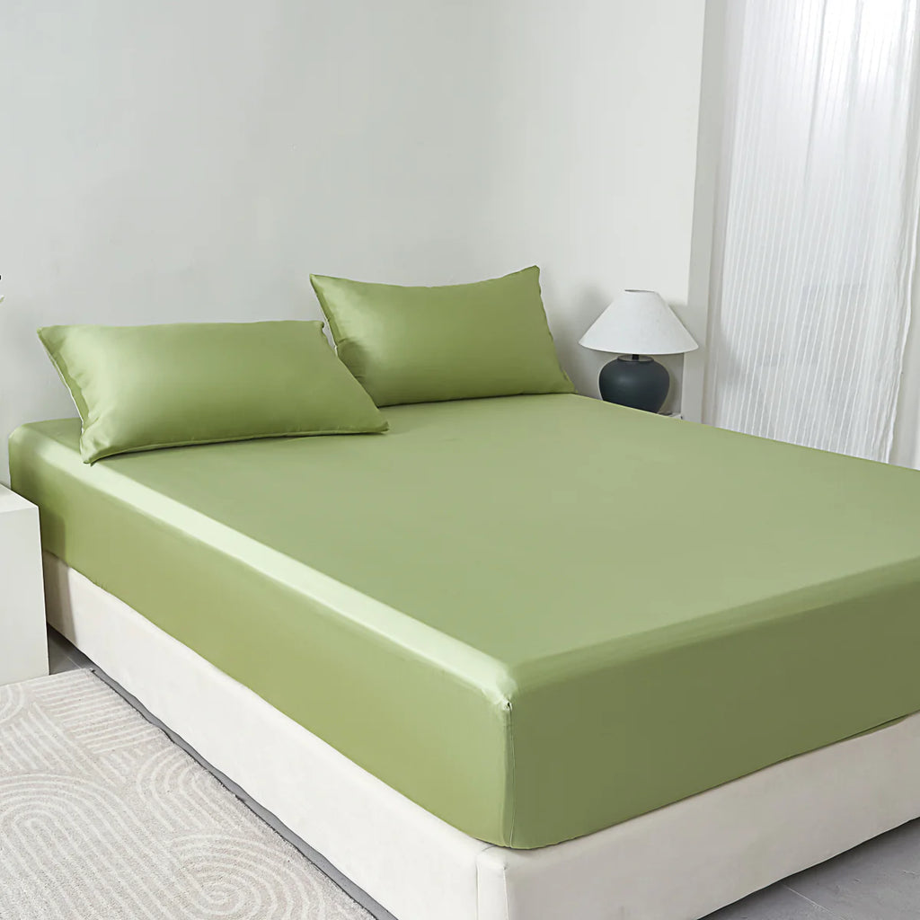 Glaze Green Tencel™ Fitted Sheet Set